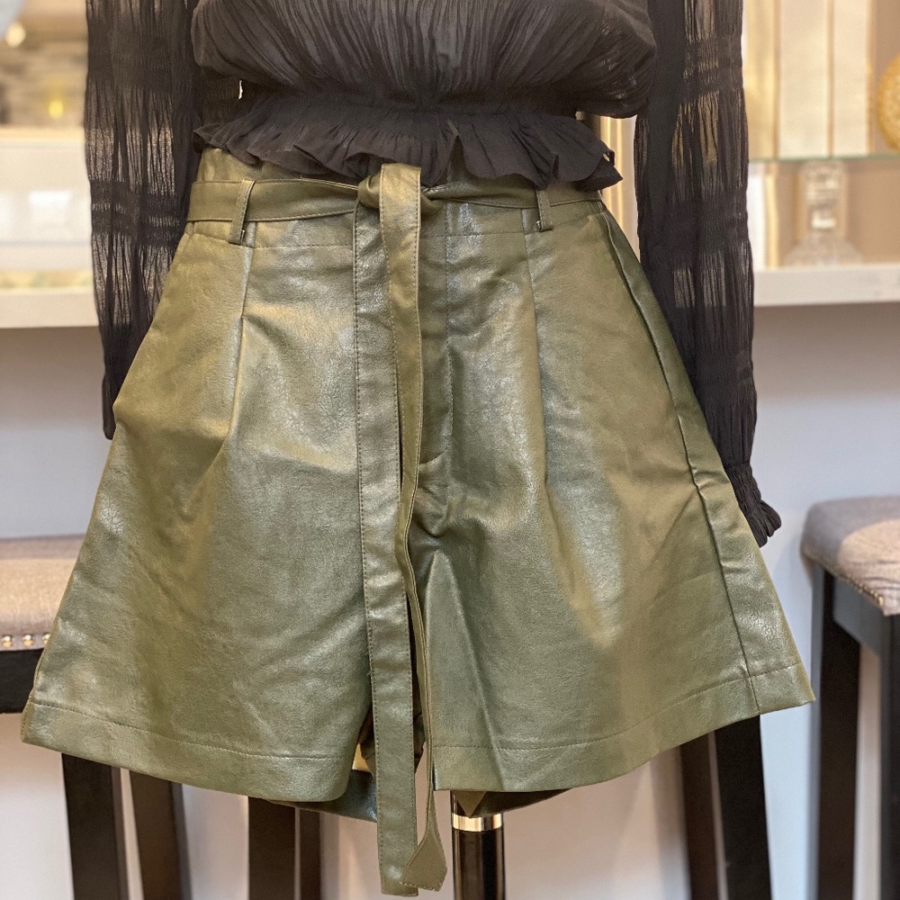 Vegan Leather Shorts